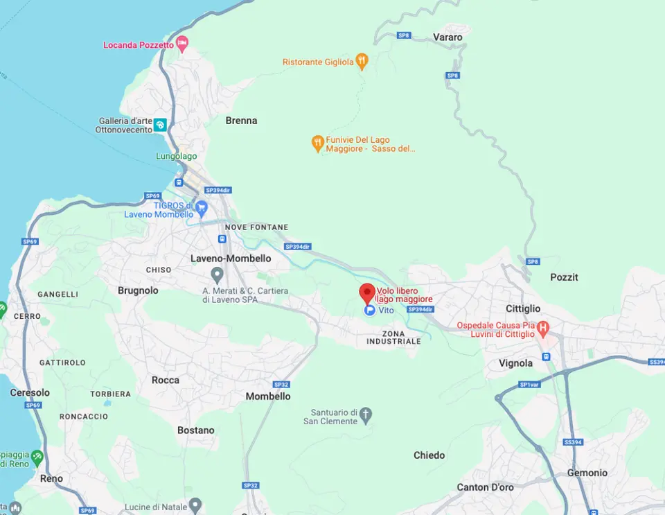 Mappa dell'atterraggio