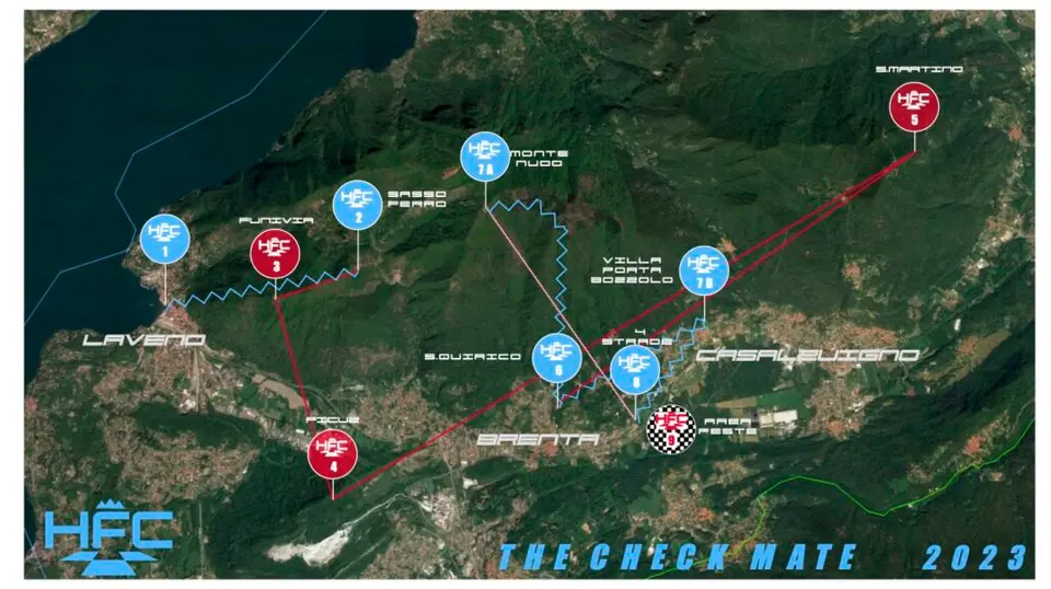 Cartina del percorso con i checkpoints